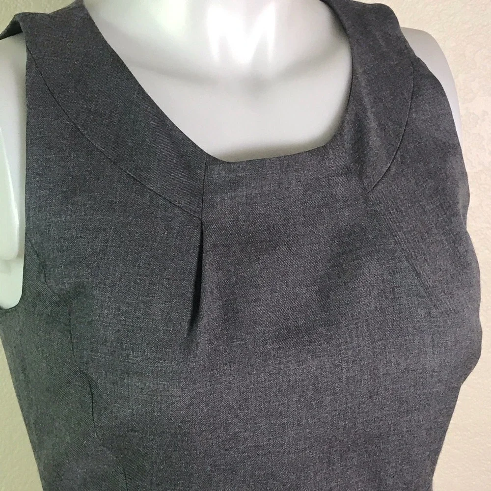 J‎ CREW DARK GREY WOOL SLEEVELESS SHEATH DRESS